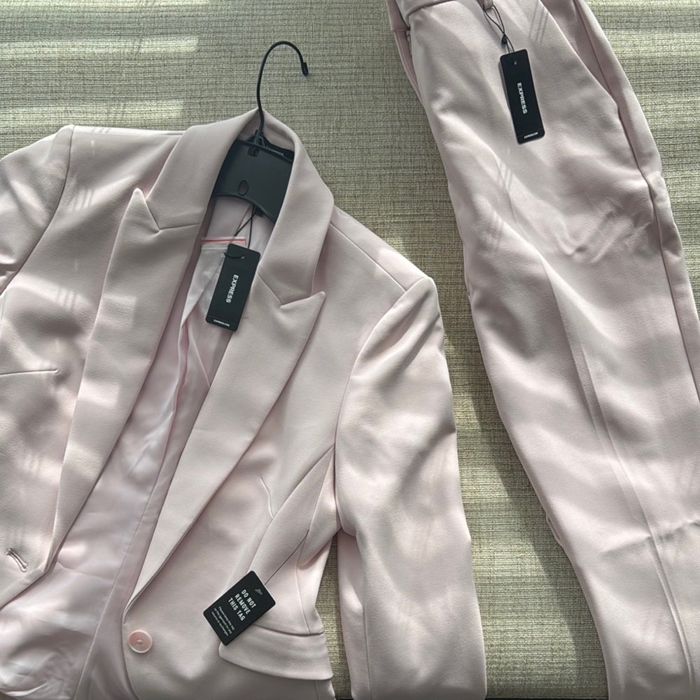Express Pink Suit Set Sleek Modern Tailoring